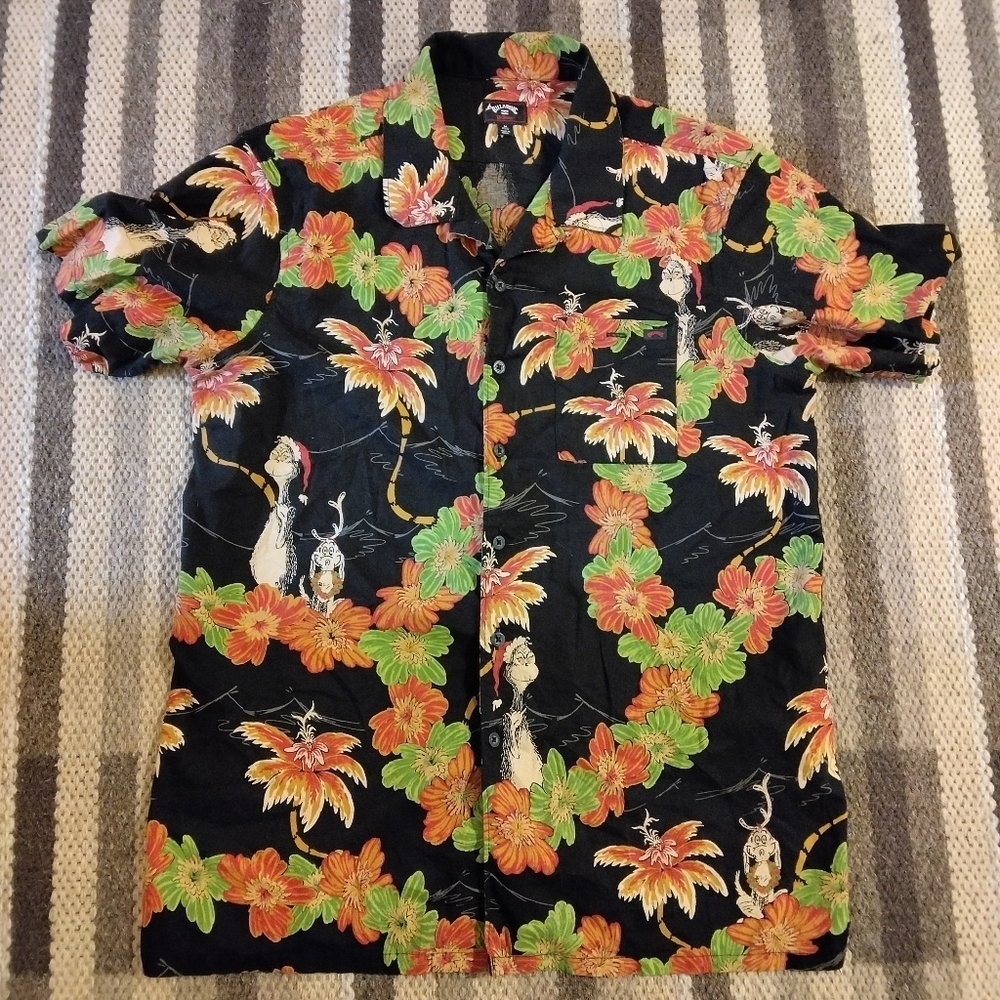 Billabong x Dr.Seuss The Grinch Christmas Aloha Button Down Size Medium